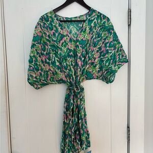 Vibrant Multicolor Tie-Front Dress